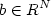 \displaystyle b\in R^N