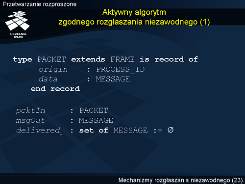 Aktywny algorytm zgodnego rozgłaszania niezawodnego (1)