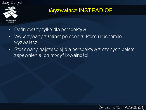 Wyzwalacz INSTEAD OF