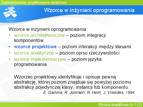 Wzorce w inżynierii oprogramowania
