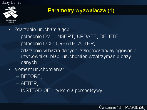 Parametry wyzwalacza (1)