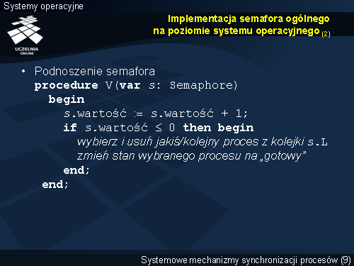 Implementacja semafora ogólnego na poziomie systemu operacyjnego (2)