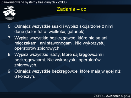 Zadania – cd.