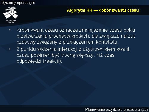 Algorytm RR — dobór kwantu czasu