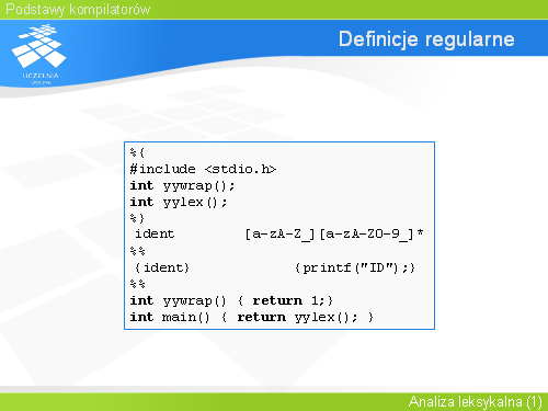 Definicje regularne