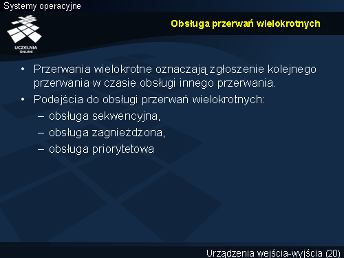 Obsługa przerwań wielokrotnych
