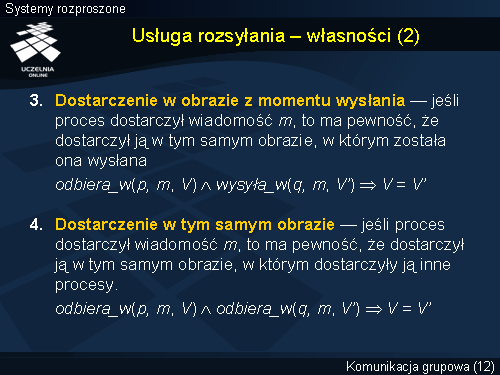 Usługa rozsyłania – własności (2)