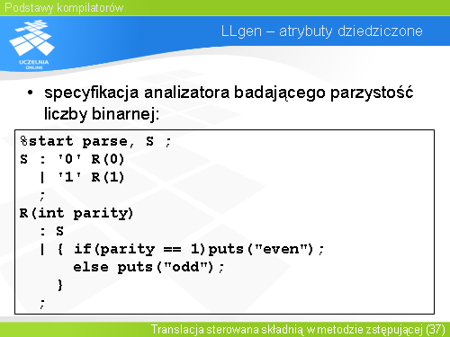 LLgen – atrybuty dziedziczone