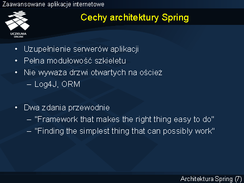 Cechy architektury Spring