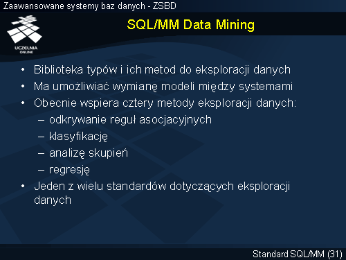SQL/MM Data Mining