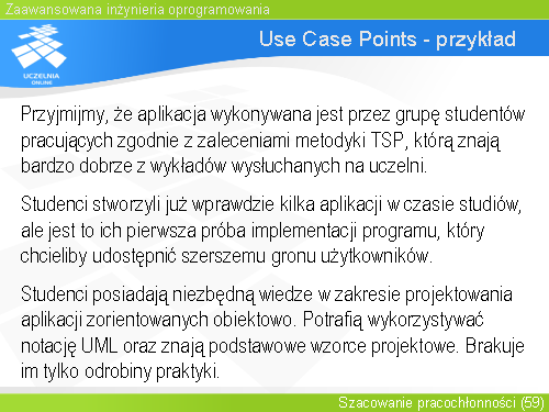 Use Case Points - przykład(1)