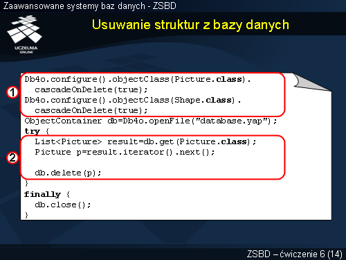 Usuwanie struktur z bazy danych