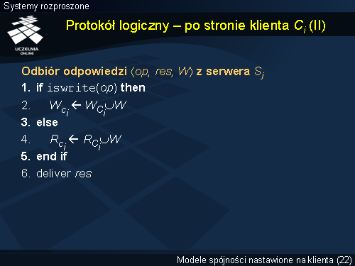 Protokół logiczny – po stronie klienta Ci (II)