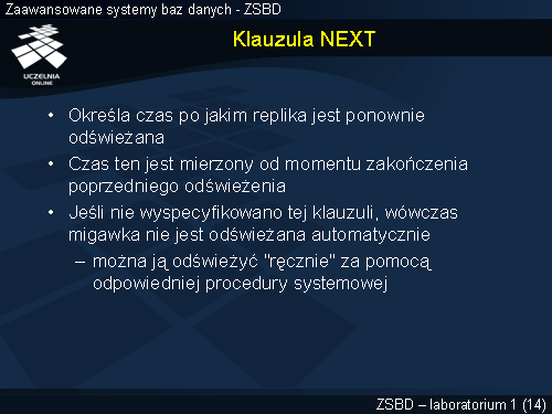Klauzula NEXT