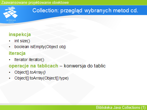 Collection: przegląd wybranych metod cd.