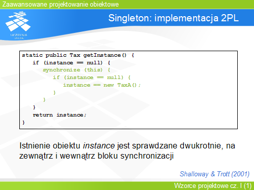 Singleton: implementacja 2PL