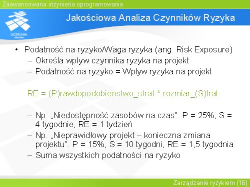 Jakościowa Analiza Czynników Ryzyka(1)