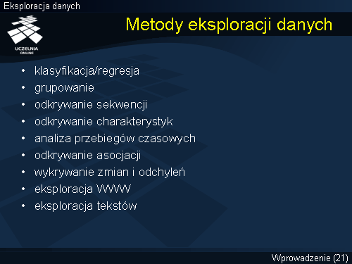 Metody eksploracji danych