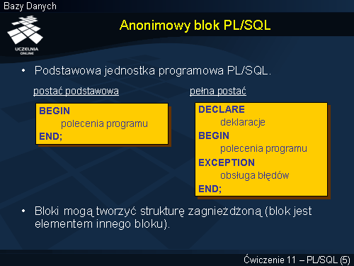Anonimowy blok PL/SQL