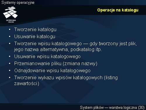 Operacje na katalogu