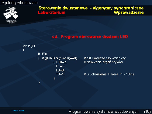 Sterowanie dwustanowe - algorytmy synchroniczne Laboratorium Wprowadzenie