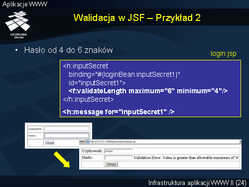 Walidacja w JSF – Przykład 2