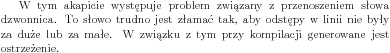 Przenoszenie wyrazów - użycie \linebreak