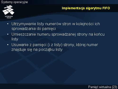 Implementacja algorytmu FIFO