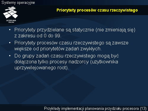 Priorytety procesów czasu rzeczywistego