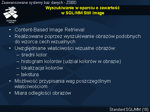 Wyszukiwanie w oparciu o zawartość w SQL/MM Still Image