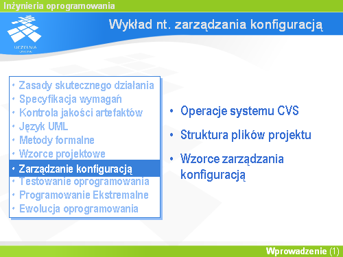 Wykład nt. zarządzania konfiguracją