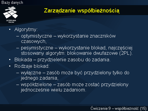 Zarządzanie współbieżnością
