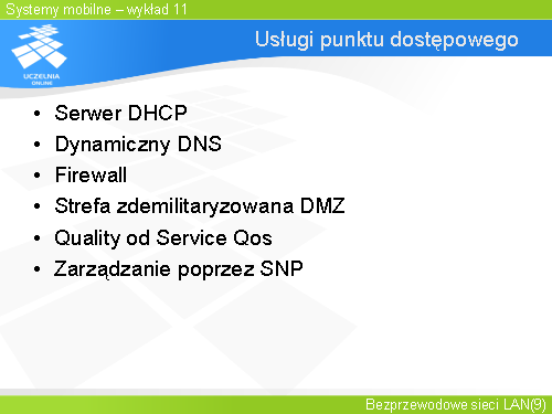 Uslugi punktu dostepowego