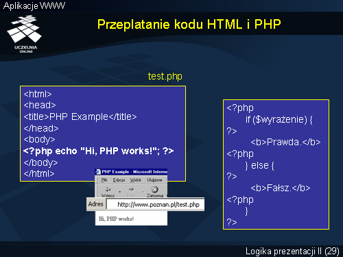 Przeplatanie kodu HTML i PHP
