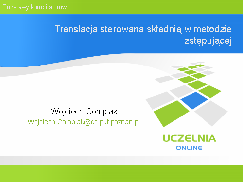 Translacja sterowana składnią w metodzie zstępującej