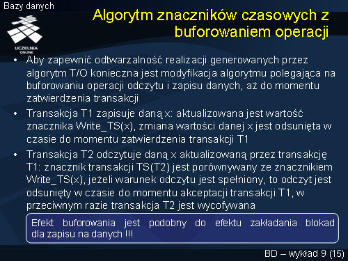 Algorytm znaczników czasowych z buforowaniem operacji