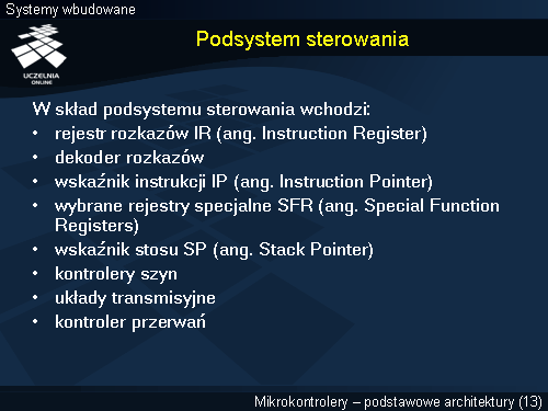 Podsystem sterowania