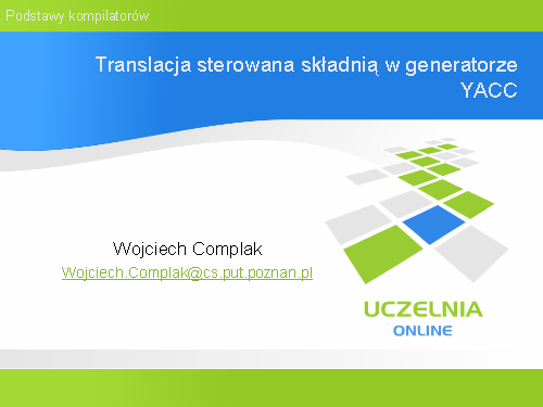 Translacja sterowana składnią w generatorze YACC