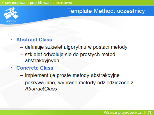 Template Method: uczestnicy