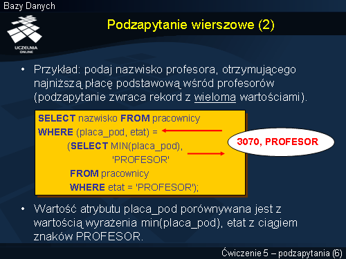 Podzapytanie wierszowe (2)