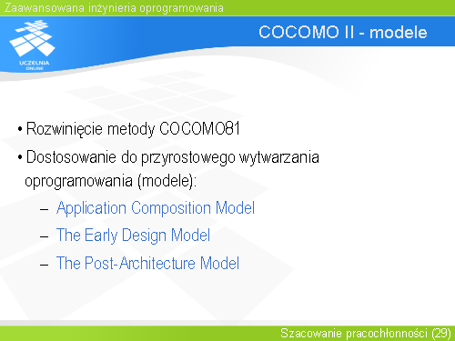 COCOMO II - modele