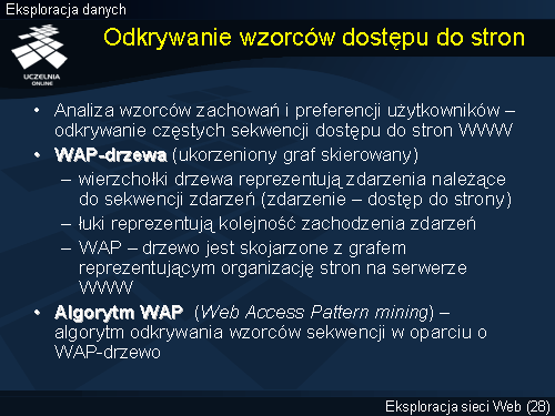 Odkrywanie wzorców dostępu do stron