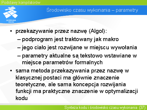 Środowisko czasu wykonania – parametry(6)