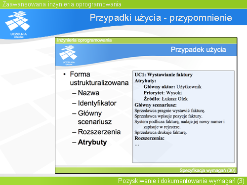 Przypadki użycia - przypomnienie