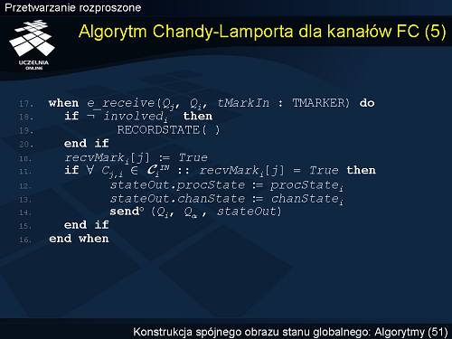 Algorytm Chandy-Lamporta dla kanałów FC (5)