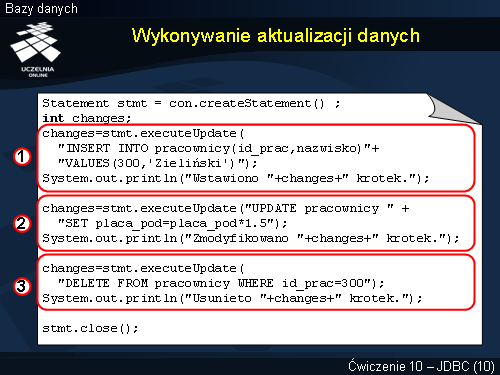 Wykonywanie aktualizacji danych