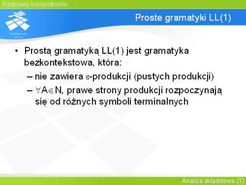 Proste gramatyki LL(1)