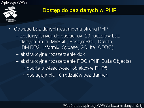 Dostęp do baz danych w PHP