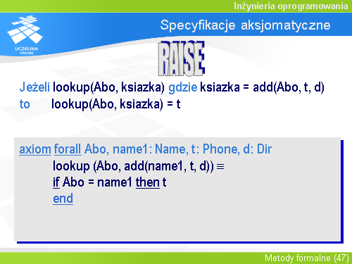 Specyfikacje aksjomatyczne(12)