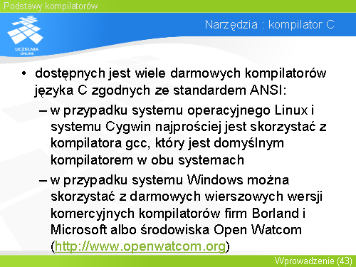 Narzędzia : kompilator C